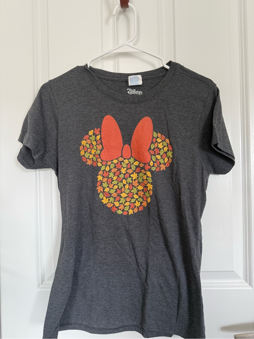 Disney Charcoal Minnie Mouse Fall Leaf Graphic Tee